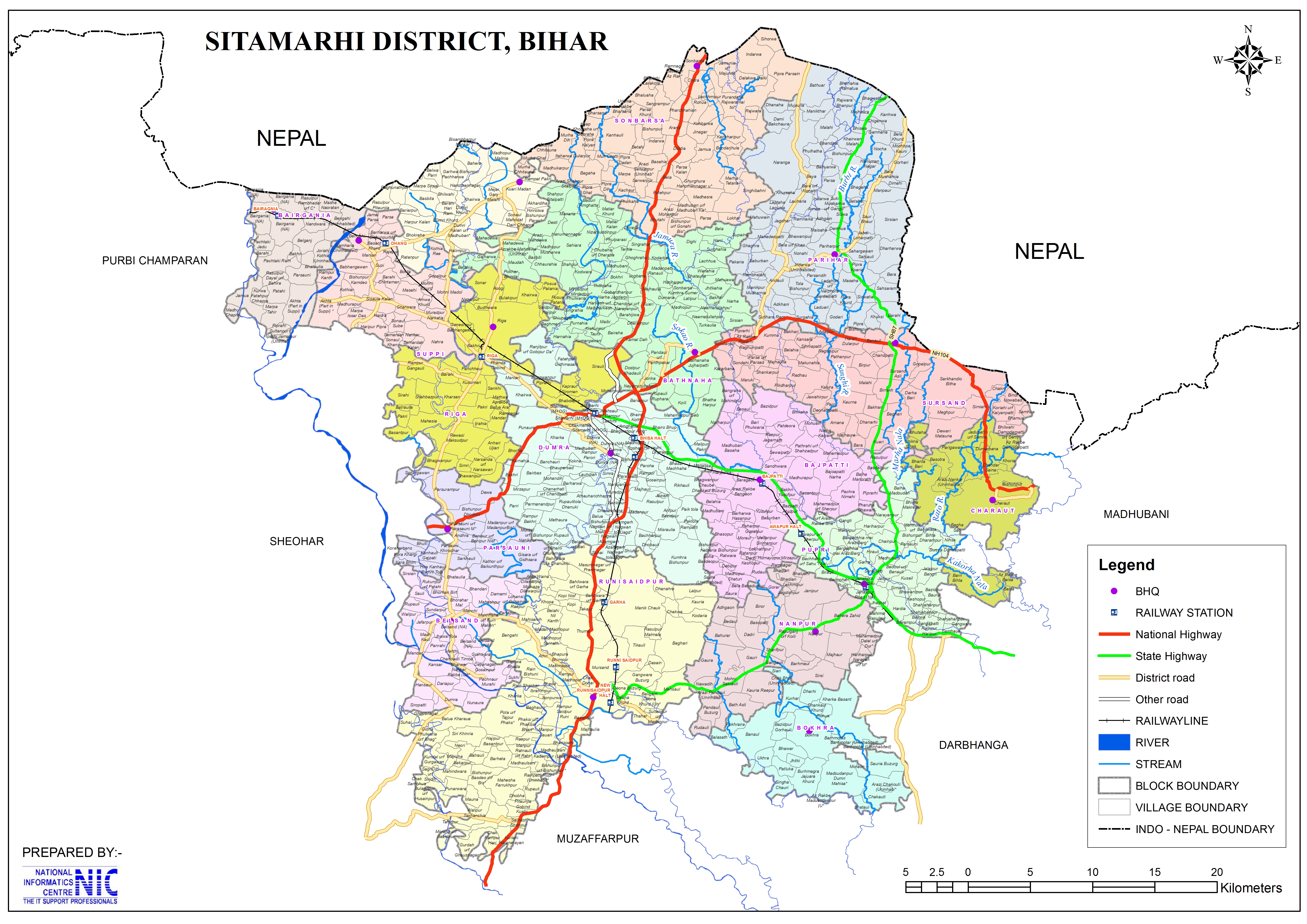 सीतामढ़ी जिला मानचित्र